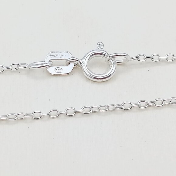 Italian 925 Sterling Silver 18" Curb Chain Necklace - SIGNED - Picture 4 of 8